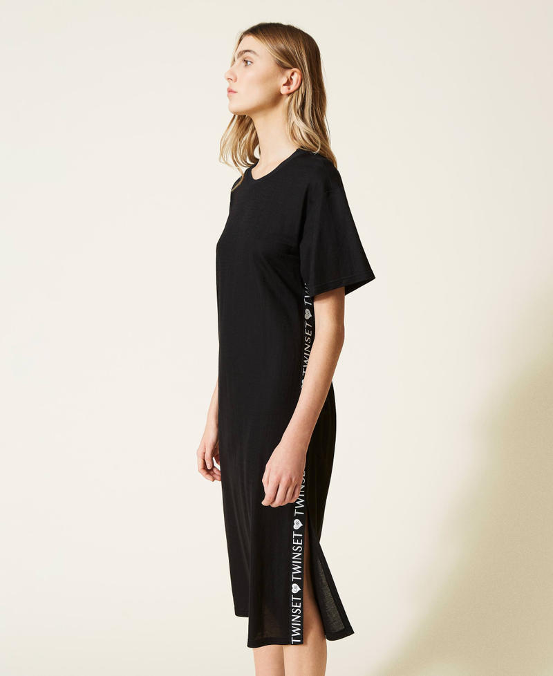 Midi dress with logo side bands