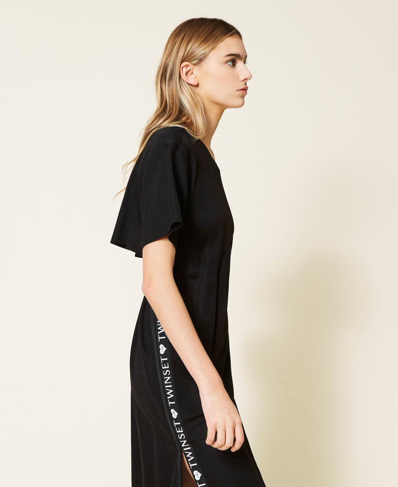 Midi dress with logo side bands