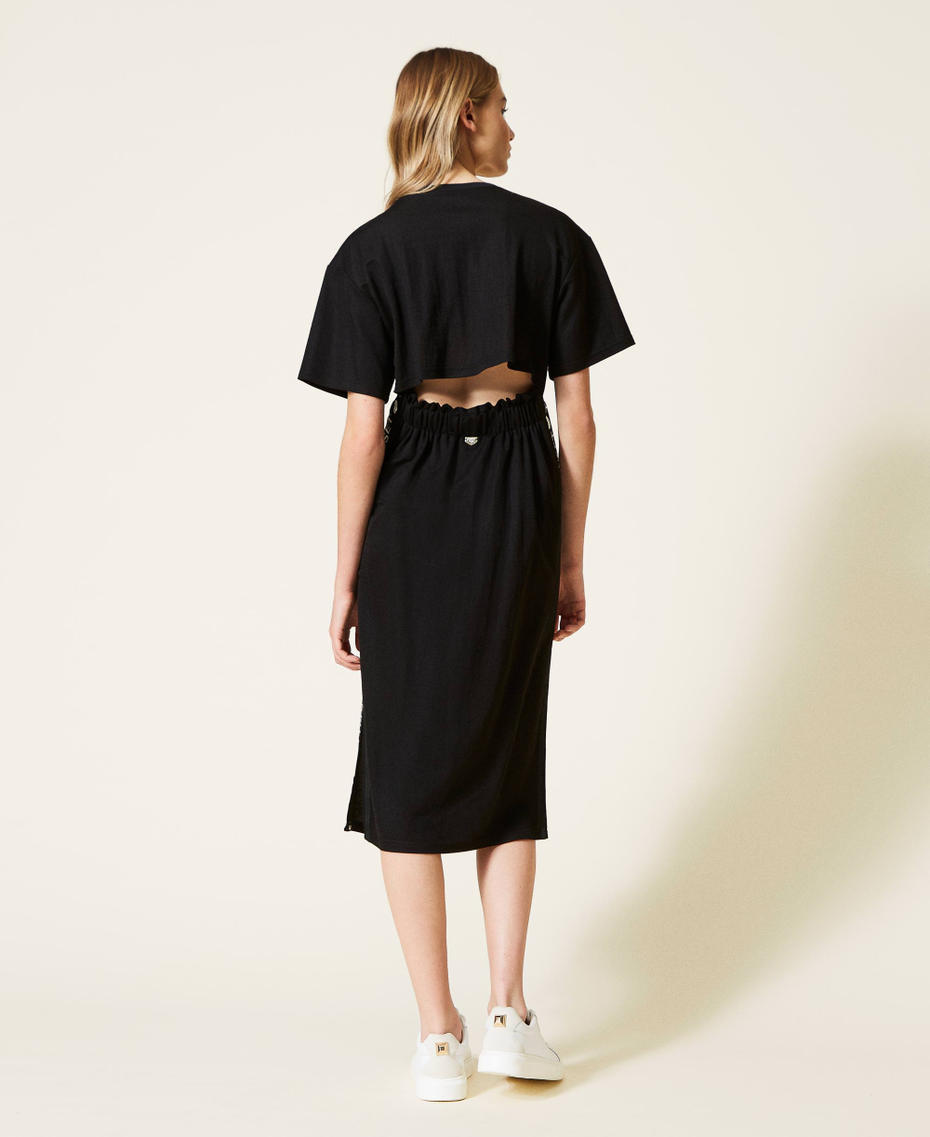 Midi dress with logo side bands