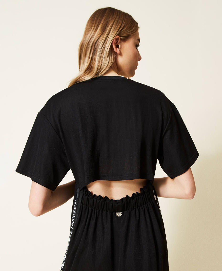 Midi dress with logo side bands