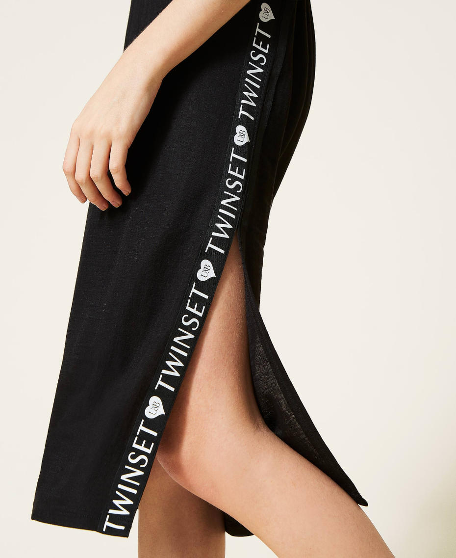 Midi dress with logo side bands