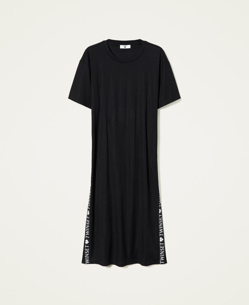 Midi dress with logo side bands