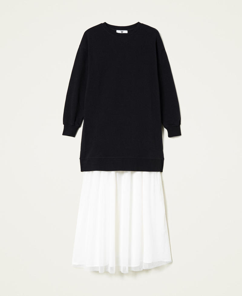 Abito in felpa e sottoveste in tulle