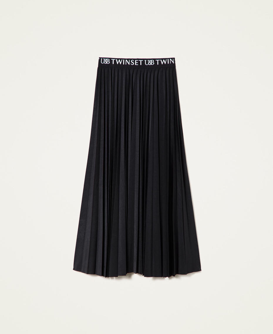 Pleated midi skirt with logo
