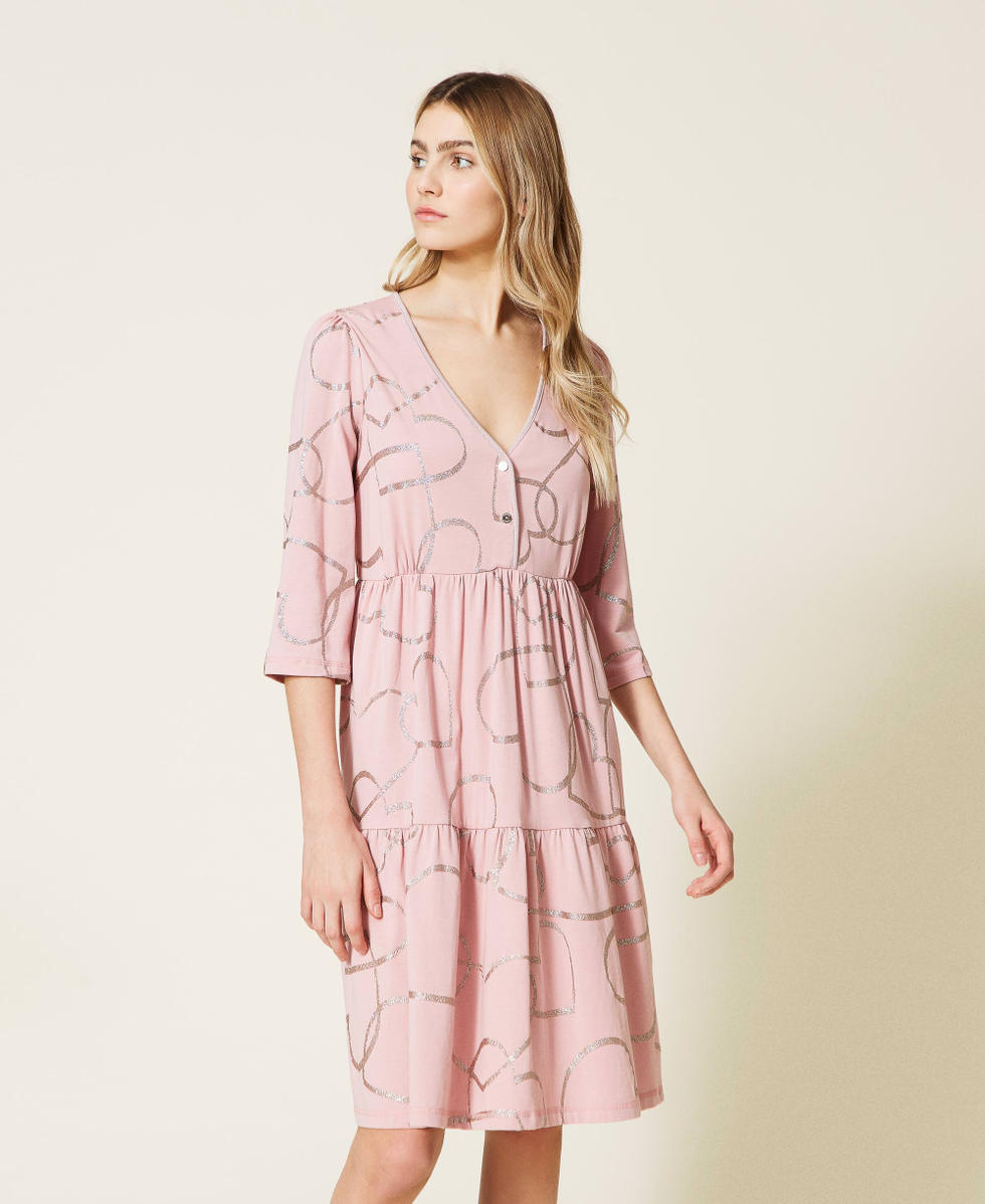 Camicia da notte con stampa glitter Donna Rosa TWINSET Milano