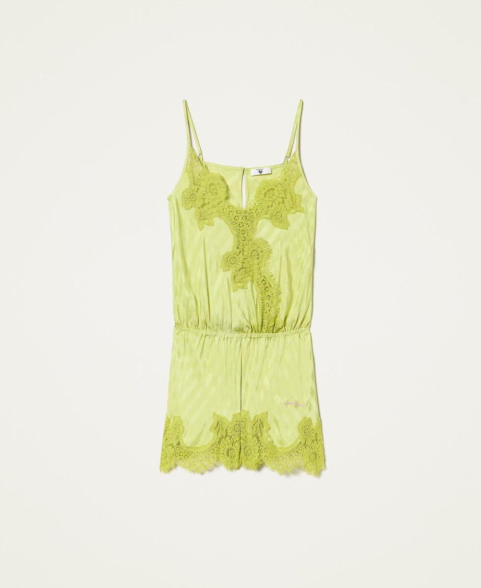 Jumpsuit pyjamas with r brod lace Woman Green TWINSET Milano