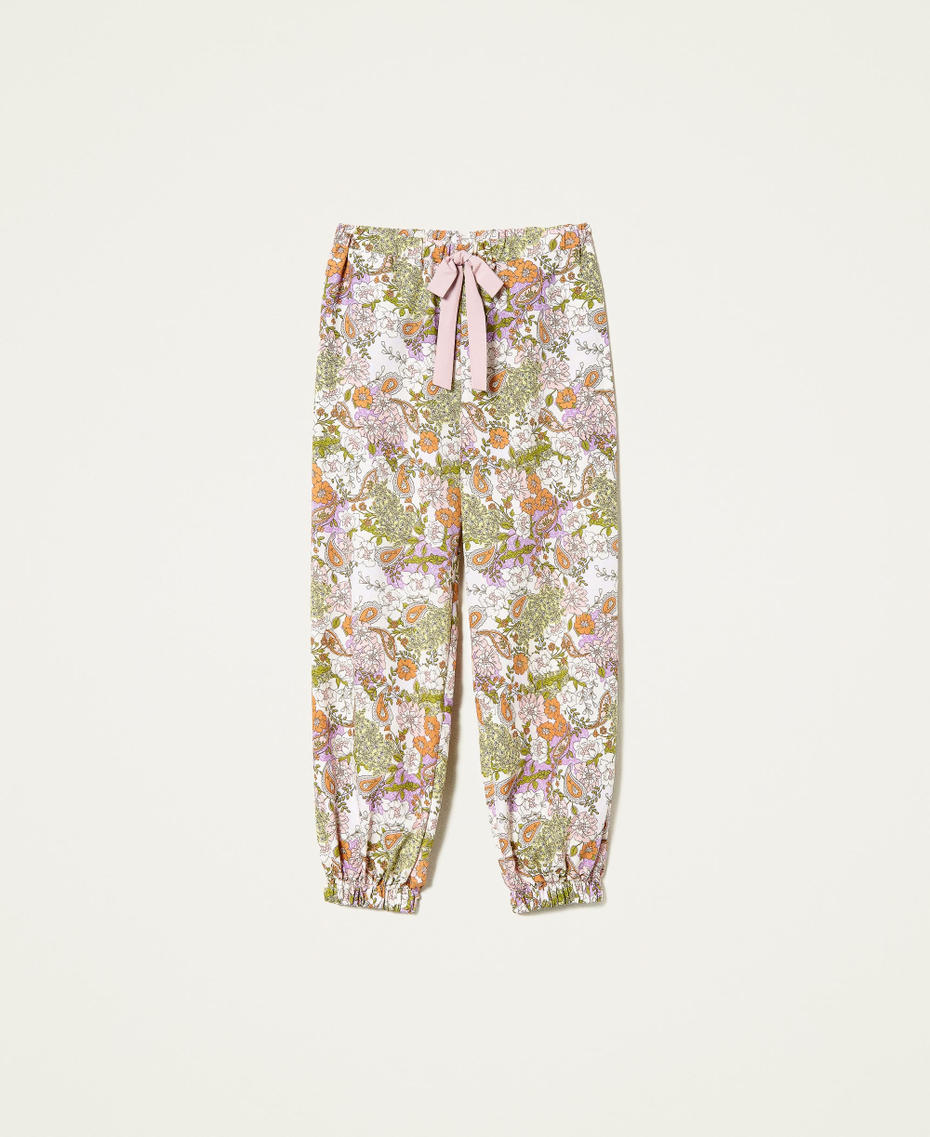 Trousers with paisley print "Silver Pink” Paisley Print Woman 221LL2GGG-0S