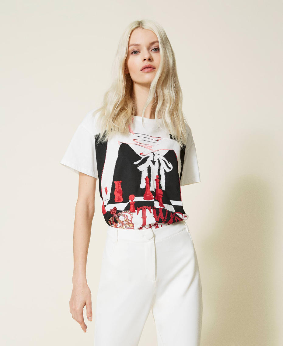 T-shirt con stampa Twin Queen