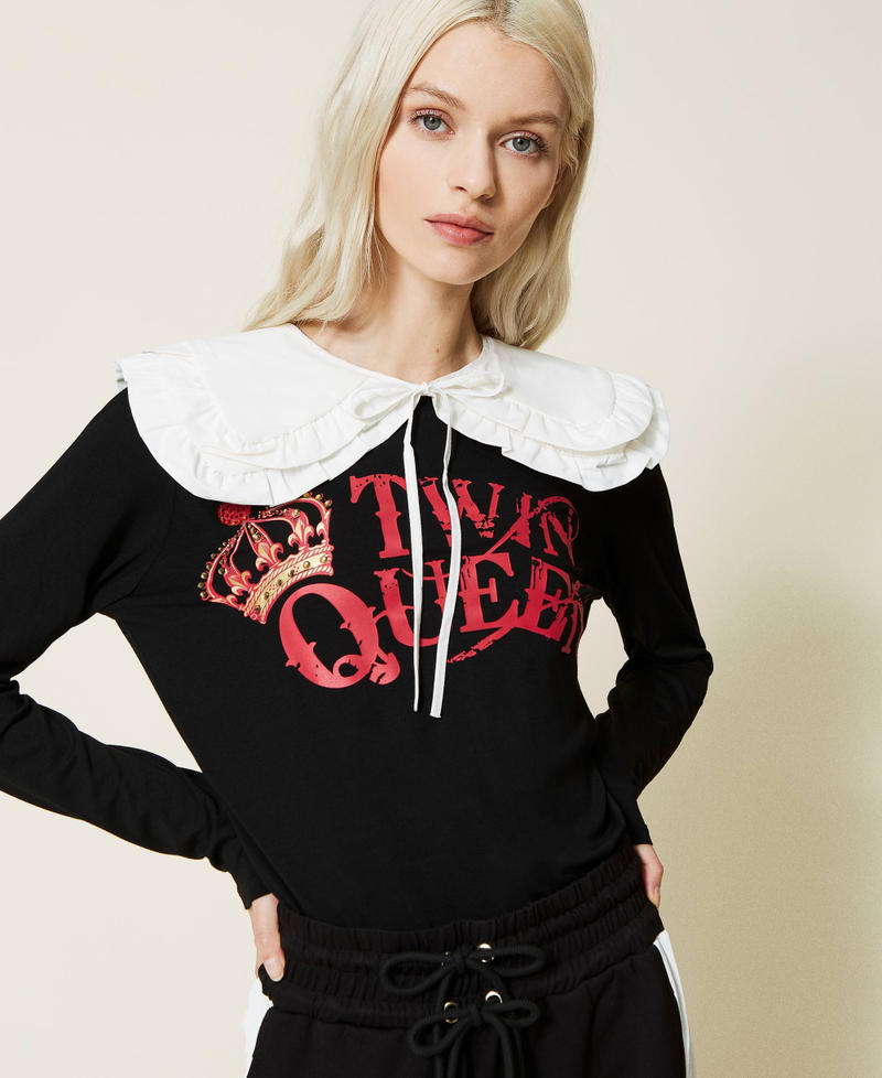Shirt mit „Twin Queen“-Print und Kragen
