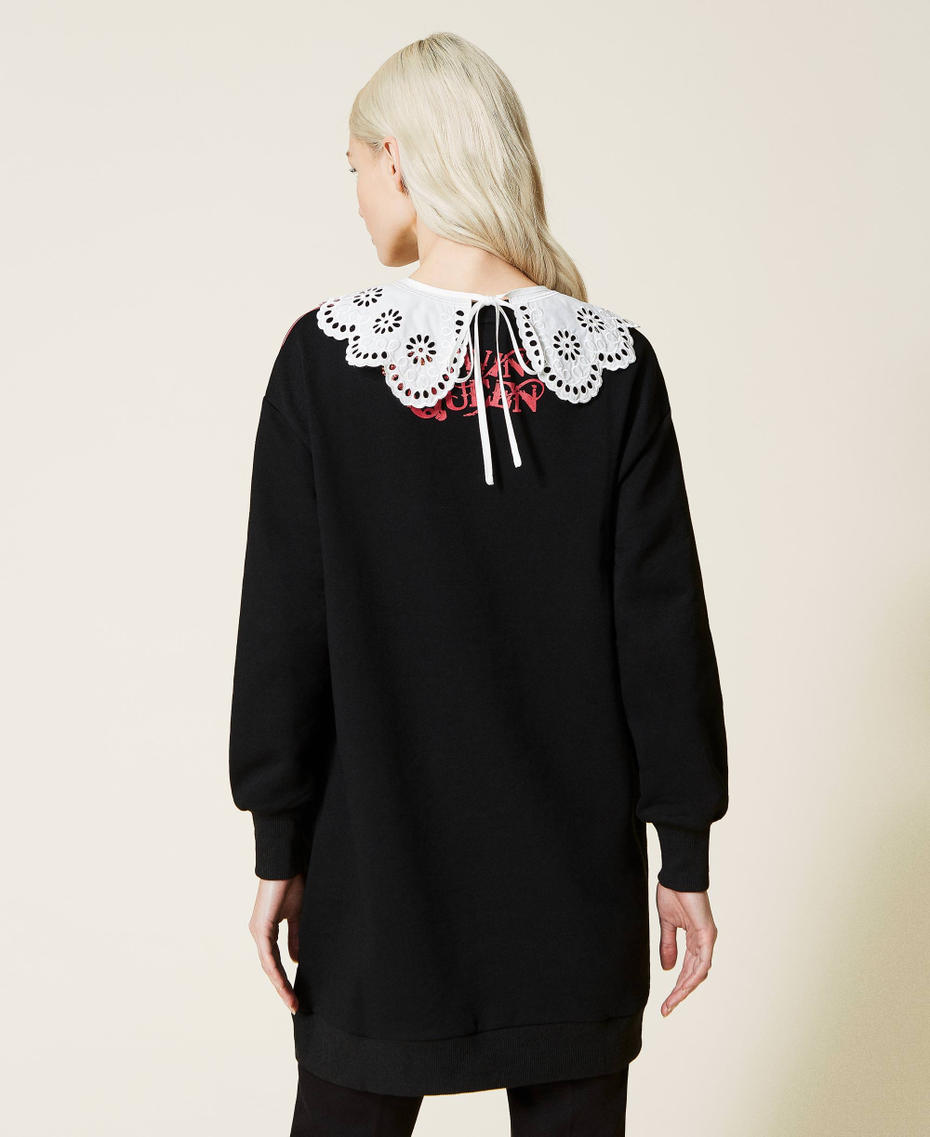 Maxisweatshirt mit „Twin Queen“-Print und Kragen
