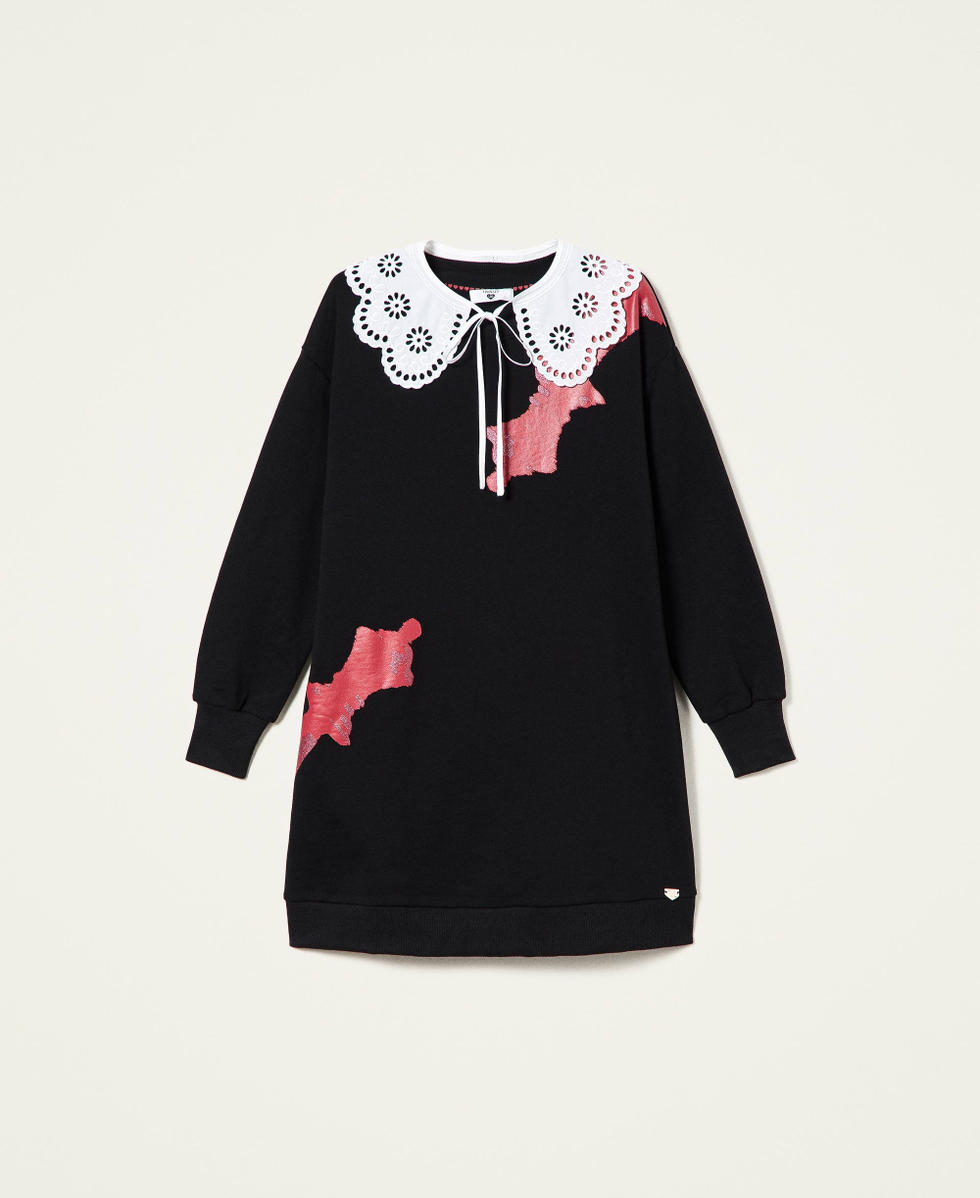 Maxi sweatshirt with Twin Queen print and collar