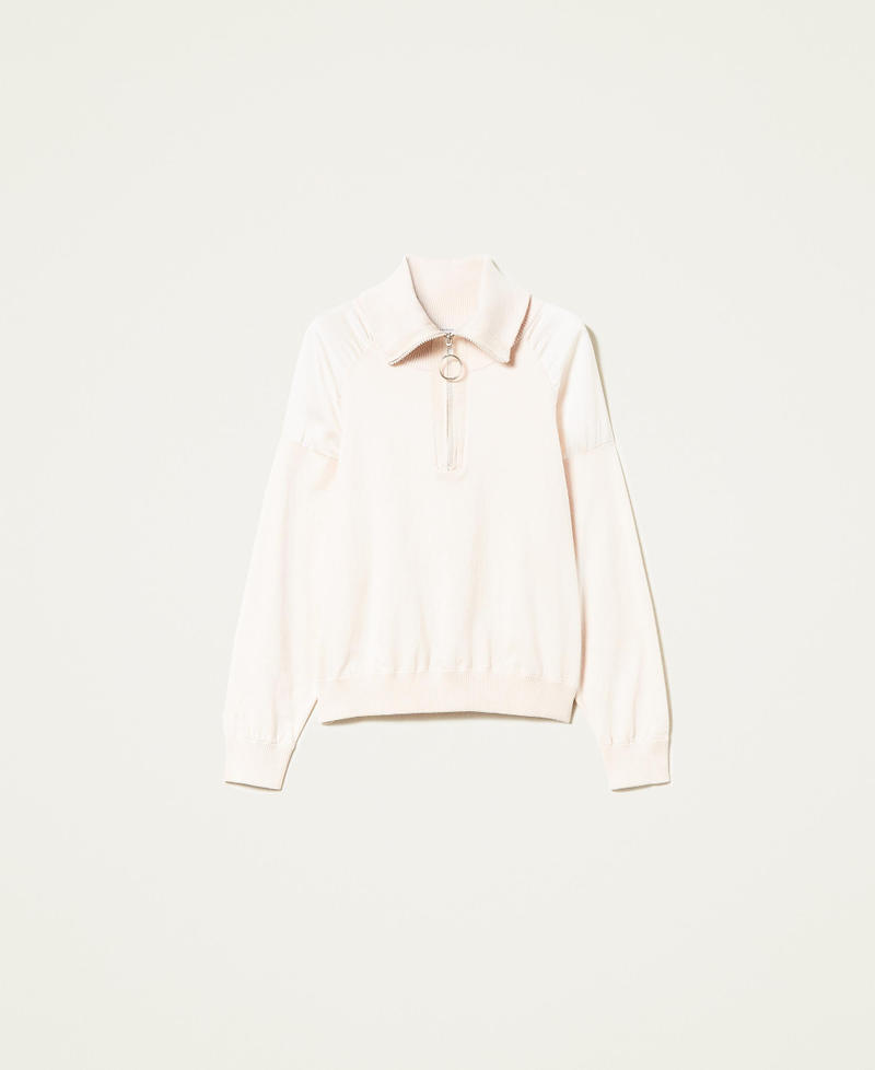 Regular jumper with inserts "Mystic White" Woman 221LL32AA_06692_0S
