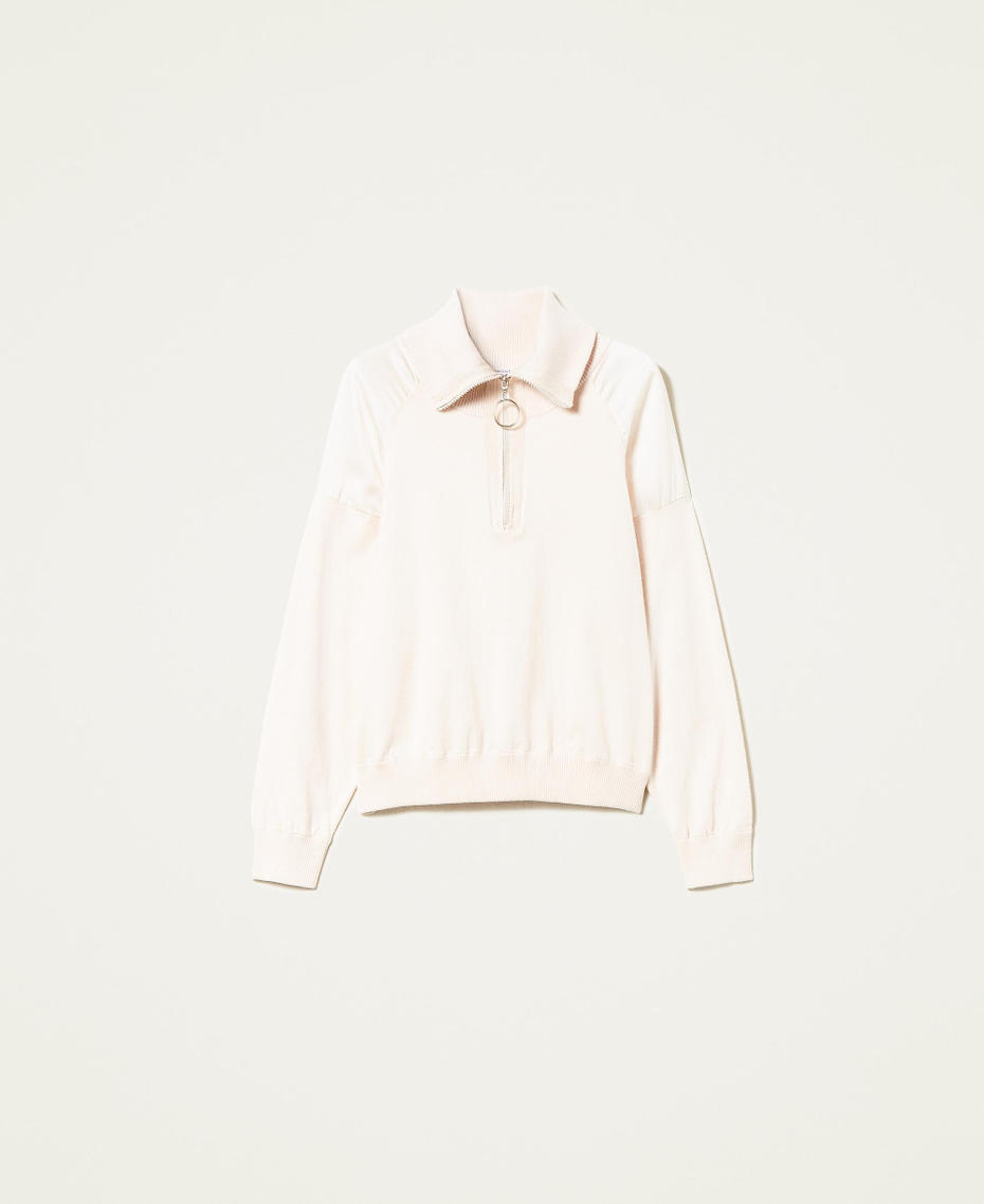 Regular jumper with inserts "Mystic White" Woman 221LL32AA_06692_S0
