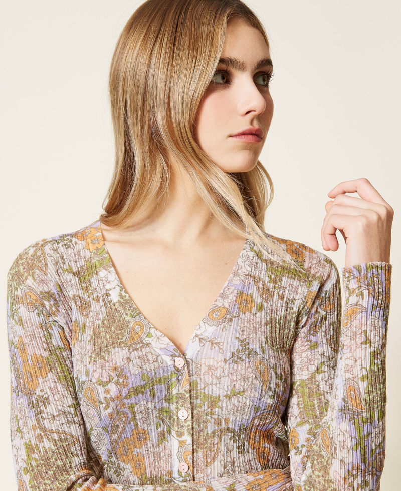 Cardigan c&ocirc;tel&eacute; avec imprim&eacute; paisley