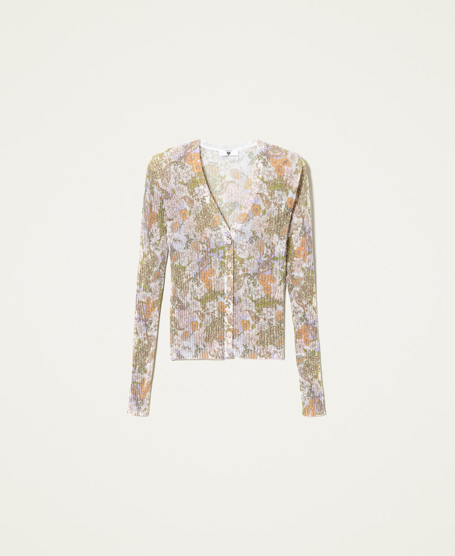 Cardigan c&ocirc;tel&eacute; avec imprim&eacute; paisley