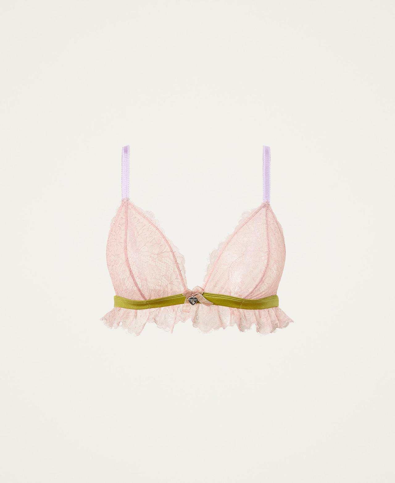 Lace triangle bra "Powder Pink” Multicolour Woman 221LL6A22-0S