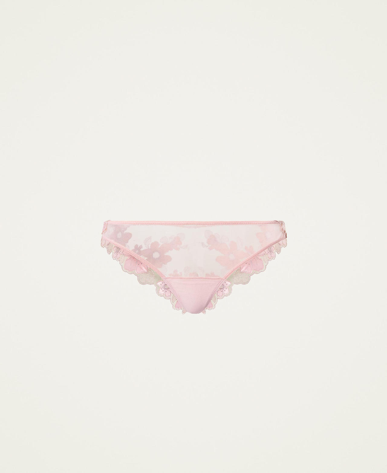 Tulle Brazilian briefs with embroidery