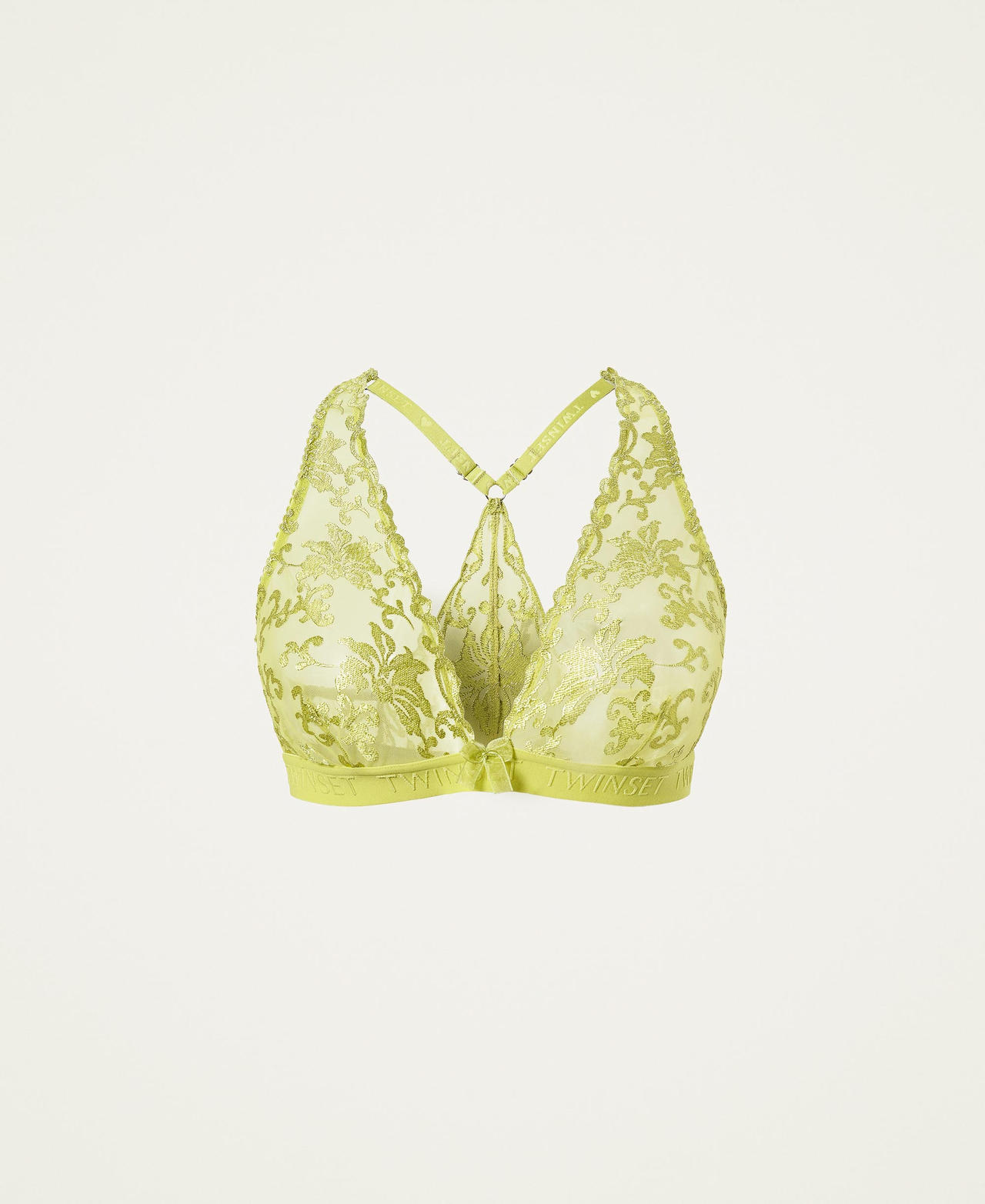 Lace triangle bra Woman, Green