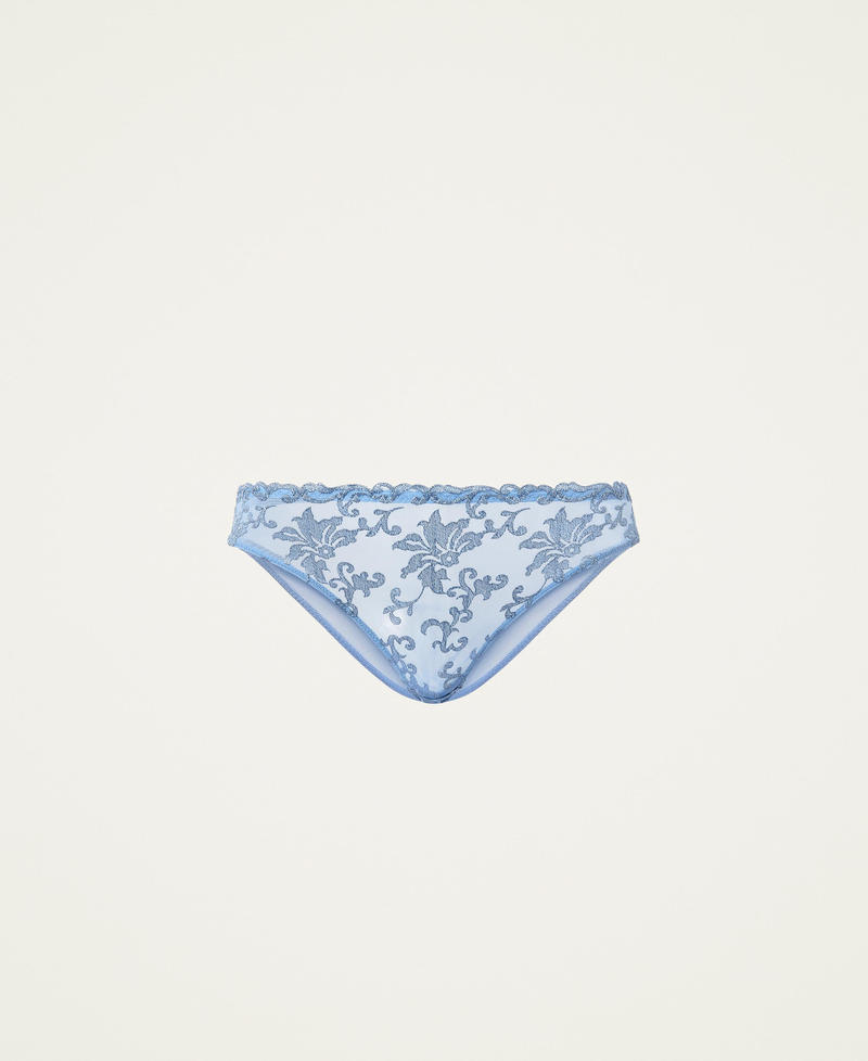 Tulle and lace briefs "Powder Blue" Woman 221LL6D66-0S