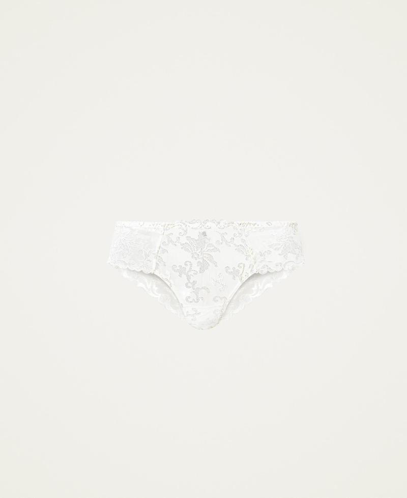 Tulle Brazilian briefs with embroidery