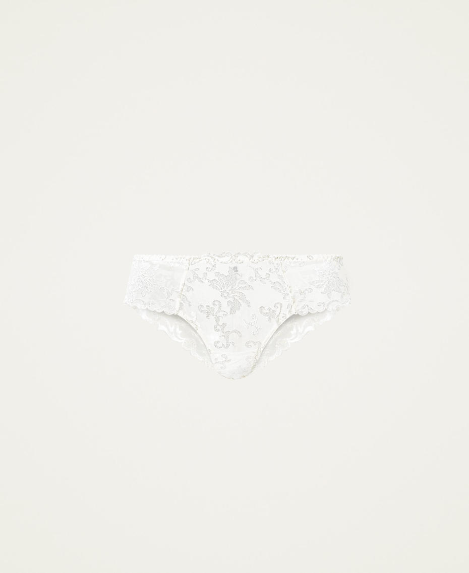 Tulle Brazilian briefs with embroidery