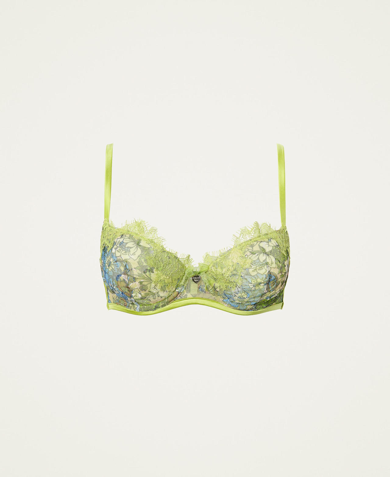 Tulle and lace underwire bra "Green Oasis” Paisley Print Woman 221LL6E55-0S