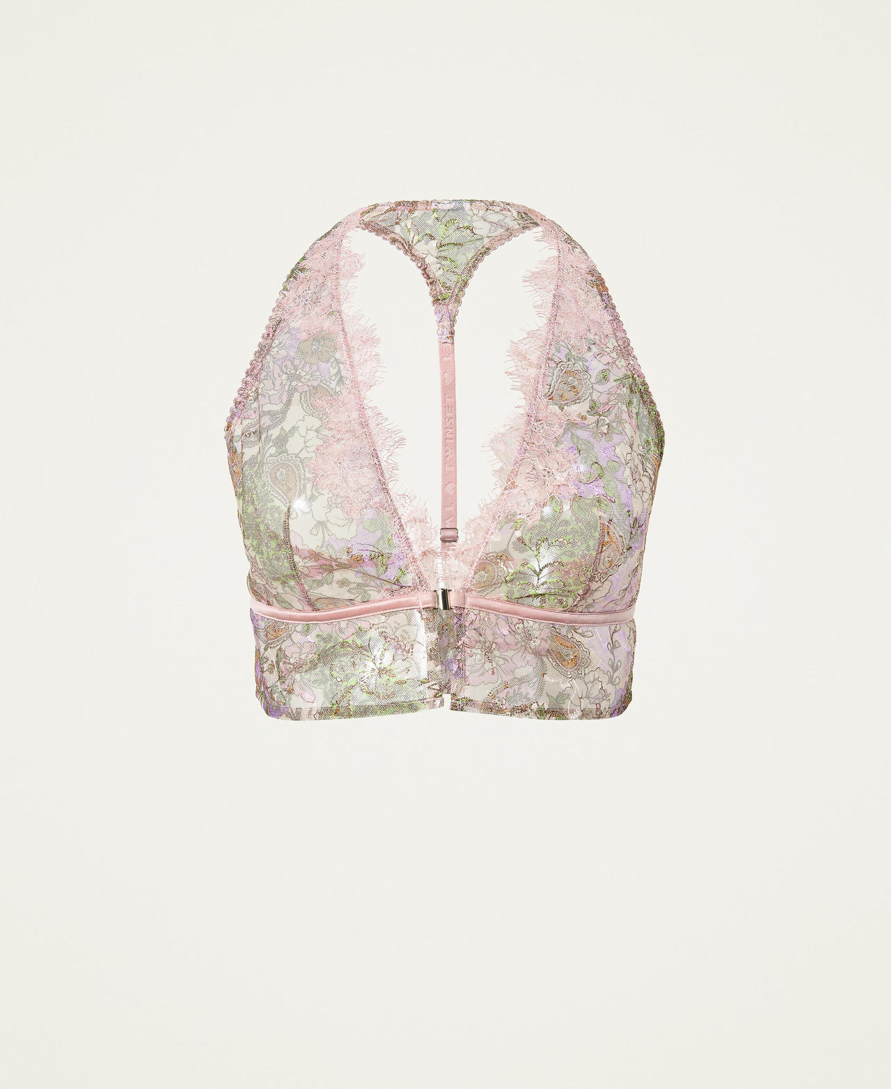 Embroidered tulle bra top