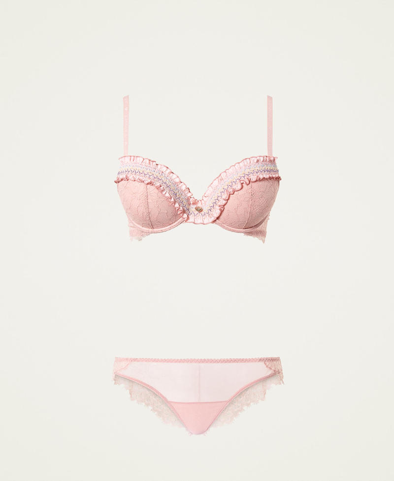 Push up bra and Brazilian briefs set "Silver Pink" Woman 221LL6J44-0S