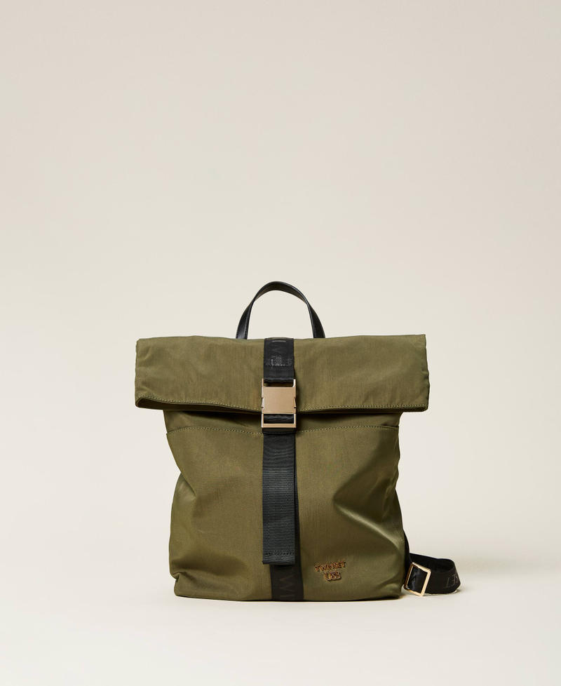 Technical fabric backpack "Olive" Green Woman 221LL7Z00-01