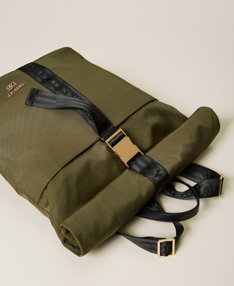 Technical fabric backpack "Olive" Green Woman 221LL7Z00-02