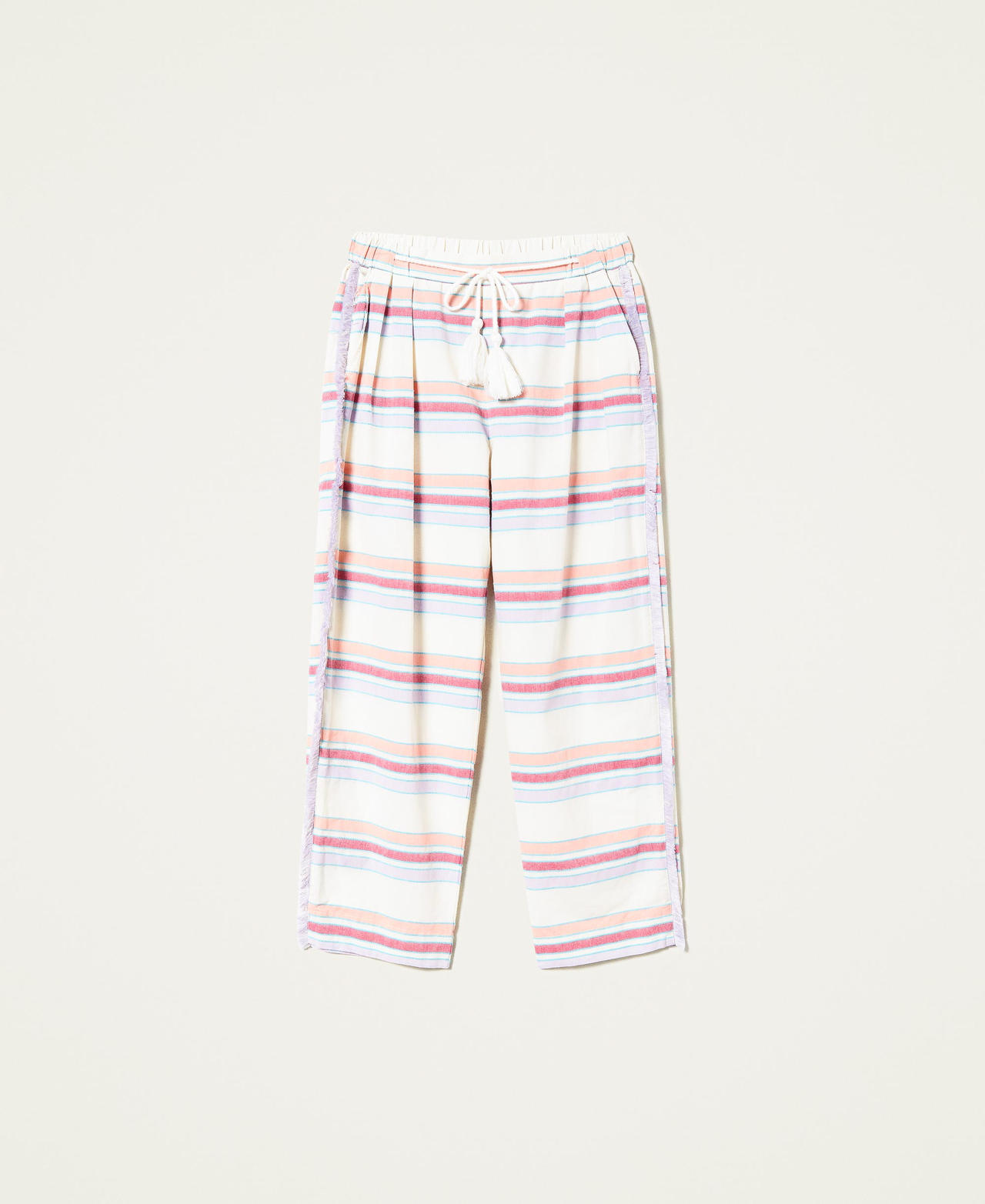 Striped jacquard trousers "Pastel Lilac” Stripe Woman 221LM2ABB-0S