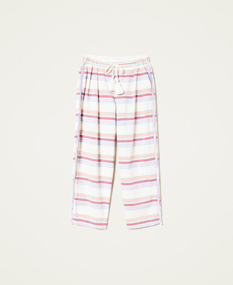 Striped jacquard trousers "Pastel Lilac” Stripe Woman 221LM2ABB-0S