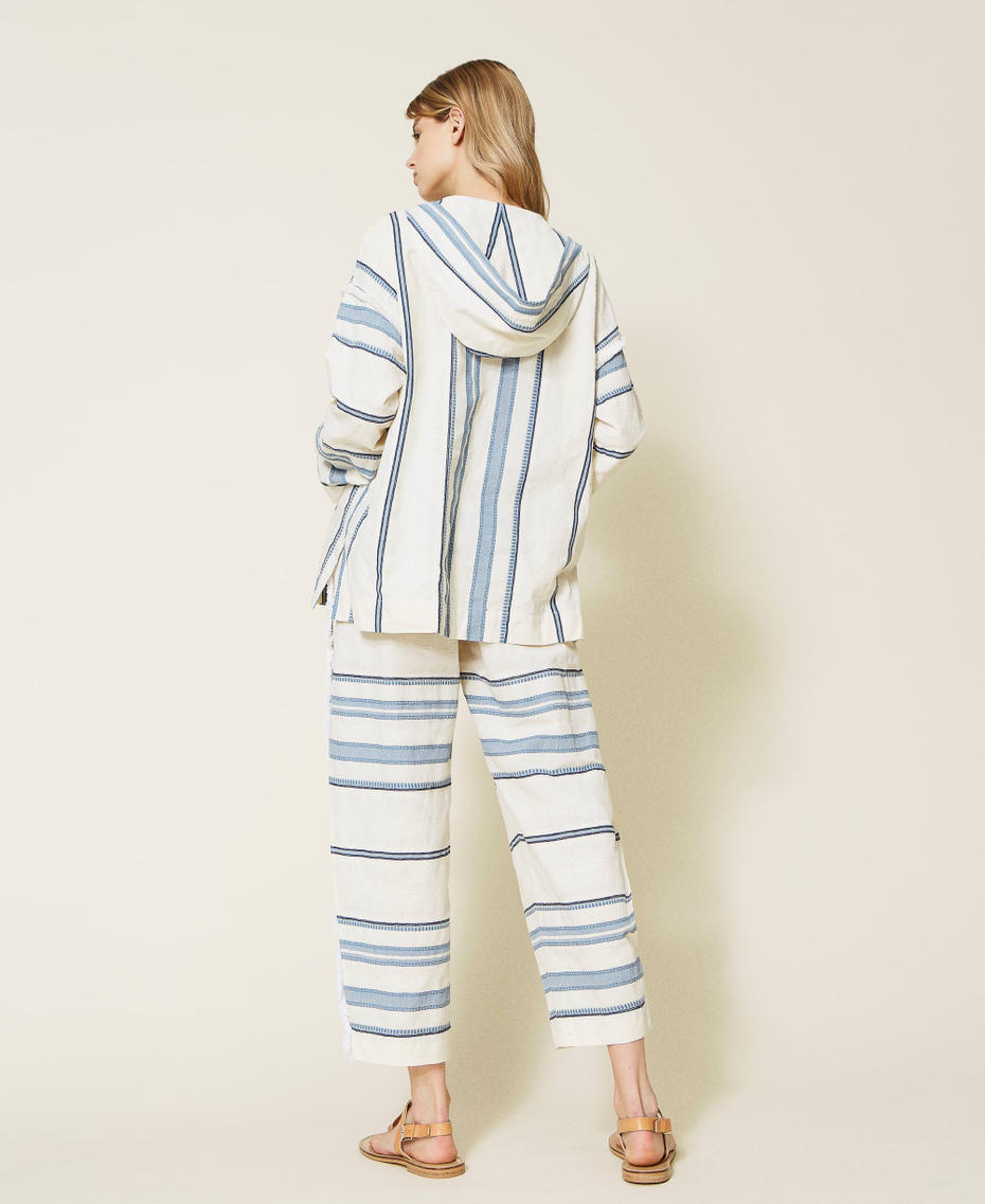 Striped jacquard blouse "Placid Blue” Stripe Woman 221LM2ACC-04