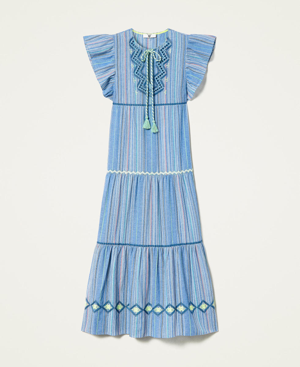 knee length dresses for ladies Light Blue Wide Ribbed Knit Collared Maternity Midi Dress main image 0