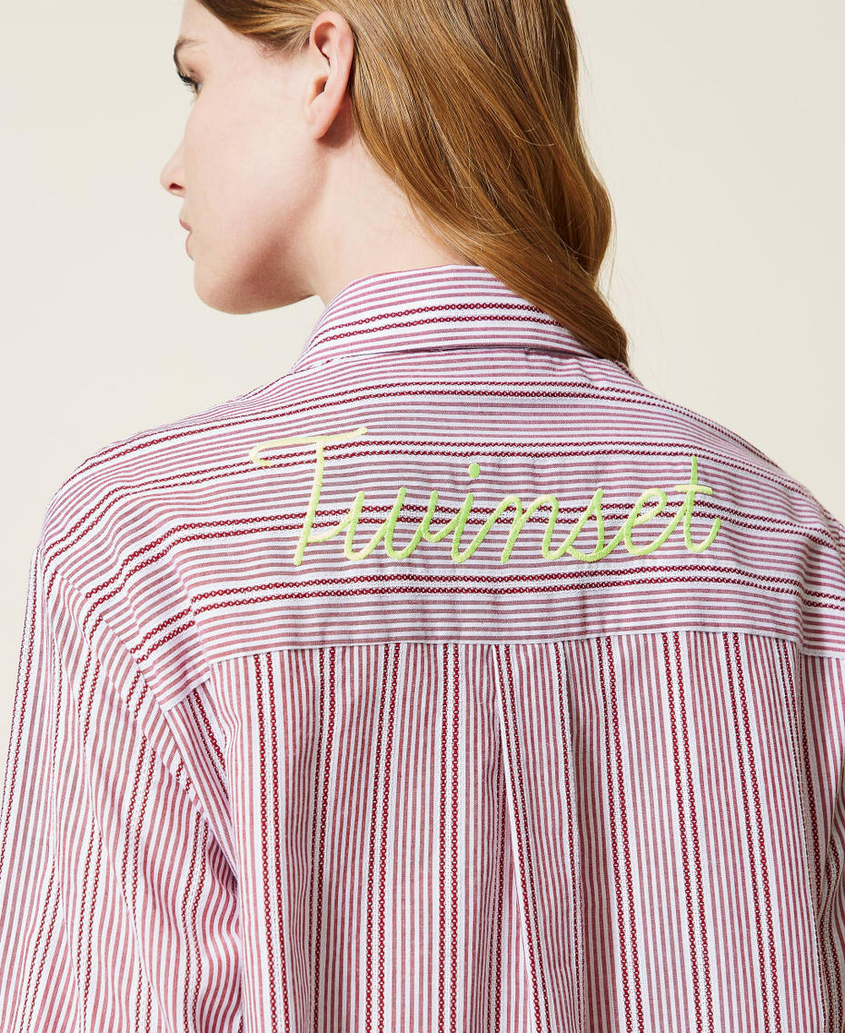 Abito chemisier a righe jacquard