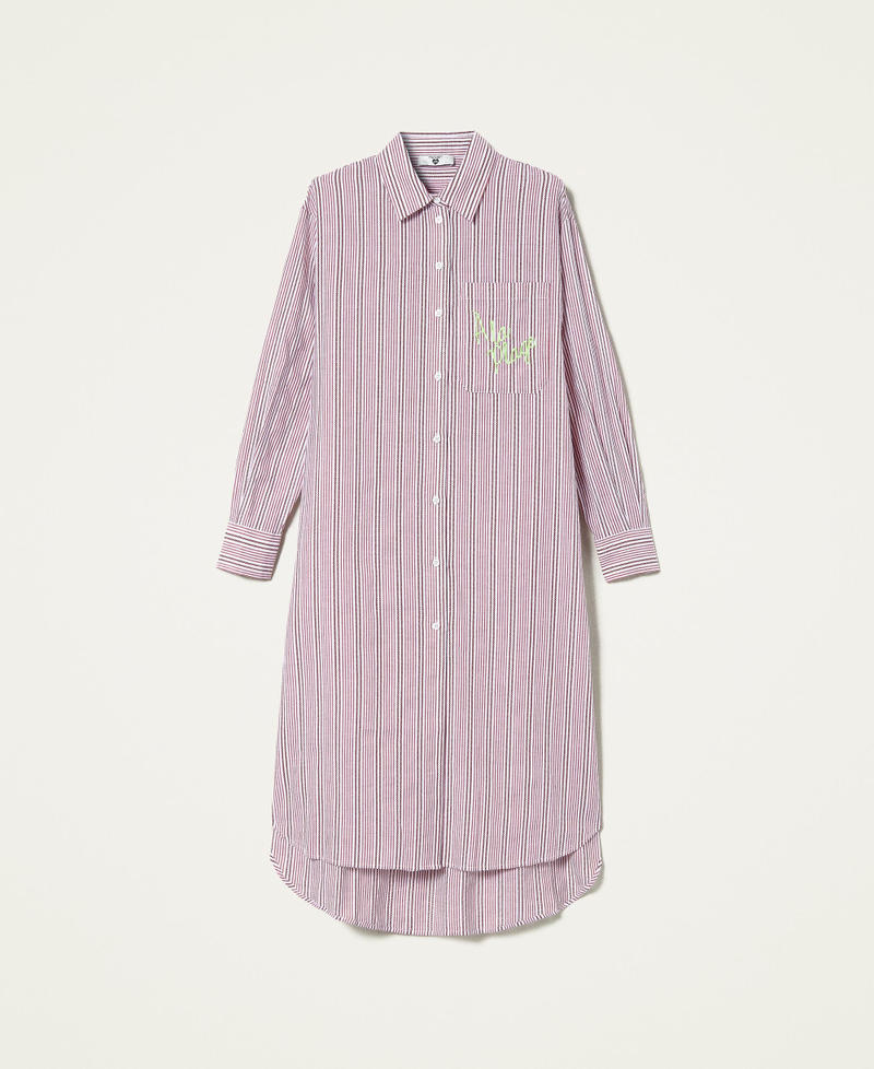 Abito chemisier a righe jacquard