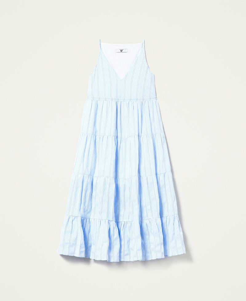 Striped jacquard midi dress "Placid Blue” Even Stripe Woman 221LM2GCC-0S