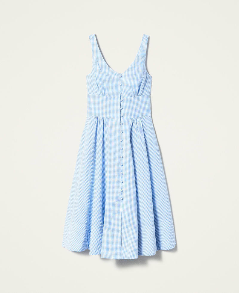 Robe mi-longue Vichy Vichy Bleu « Placid Blue » Femme 221LM2HBB-0S
