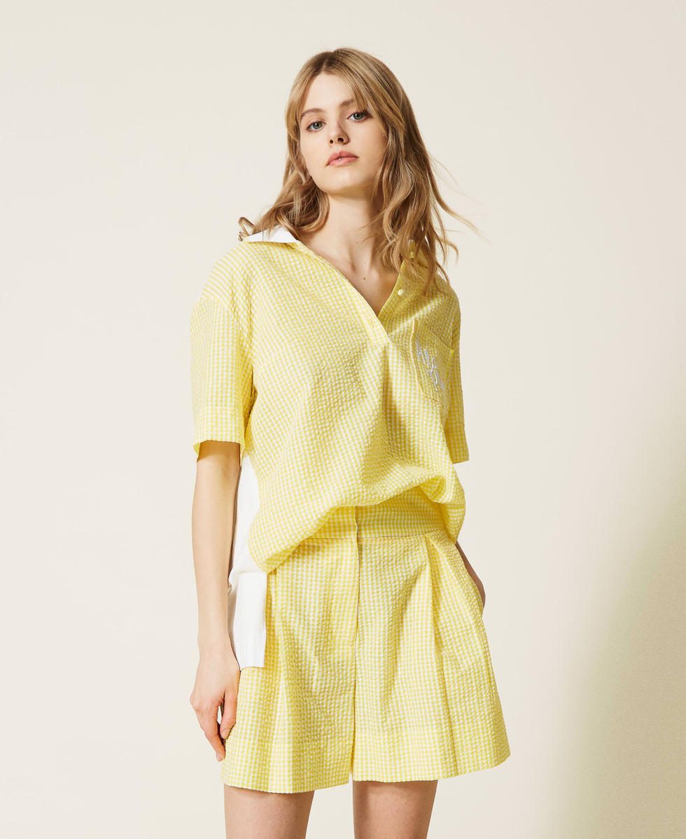 Short Vichy avec pinces