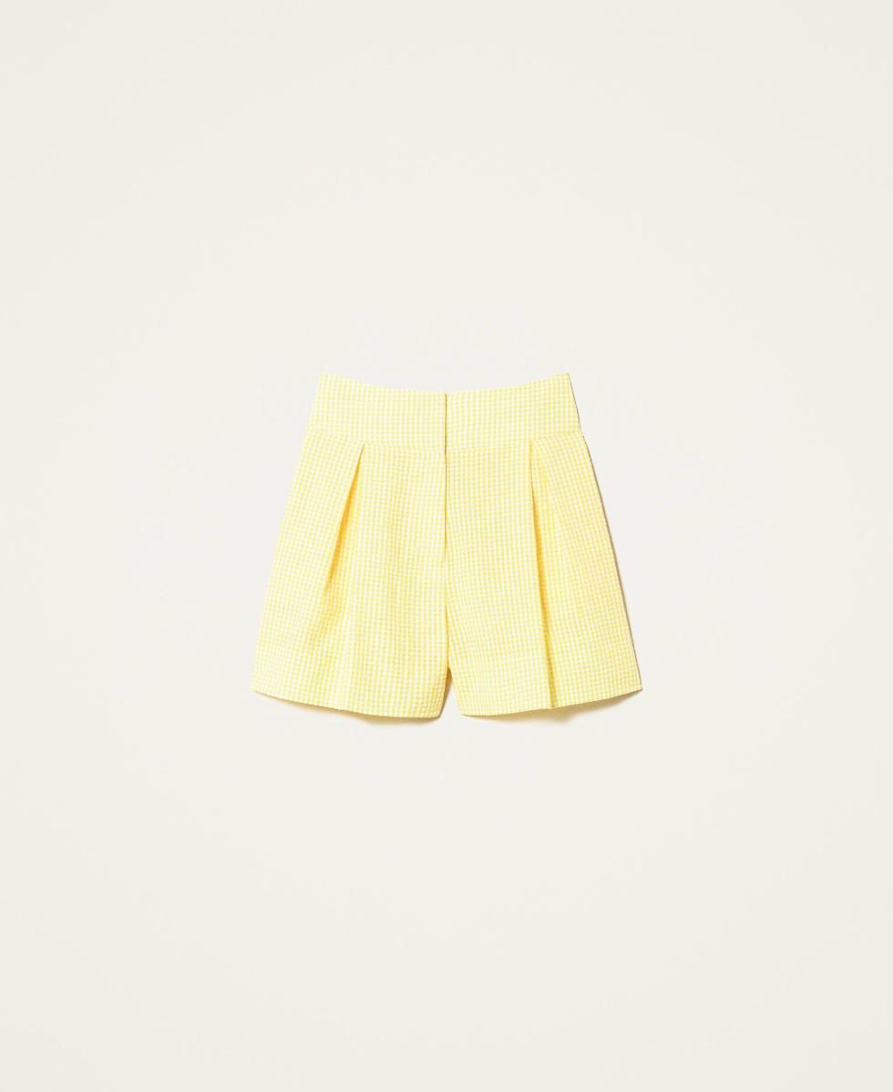 Short Vichy avec pinces Femme Jaune TWINSET Milano