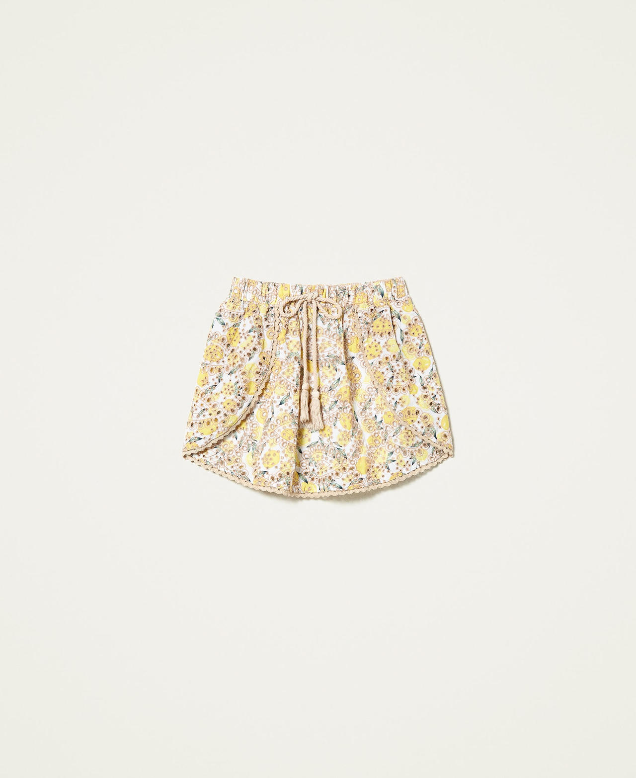 Minifalda estampada con bordado inglés Estampado Bordado Inglés Limones Mujer 221LM2NBB-0S
