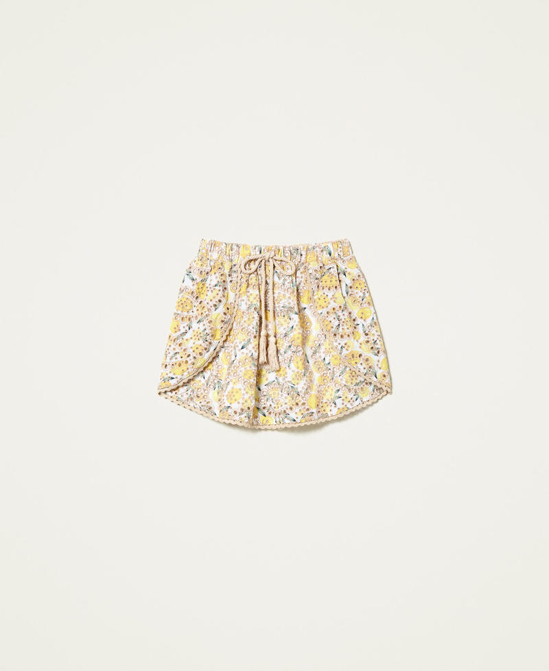 Minifalda estampada con bordado inglés Estampado Bordado Inglés Limones Mujer 221LM2NBB-0S