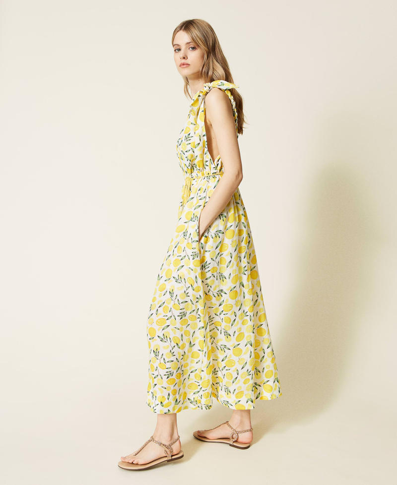 Vestido largo de ramio con cintur&oacute;n