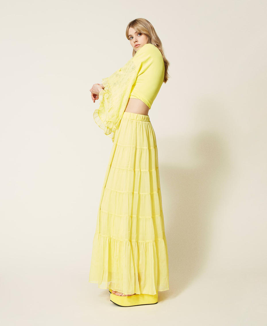 Cropped blouse with embroidery "Celandine” Yellow Woman 221LM2PAA-04