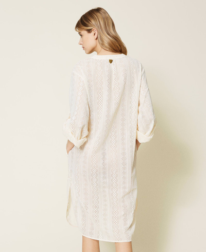 Midi shirt dress with embroidery "Cuban Sand Light” Beige Woman 221LM2PCC-04