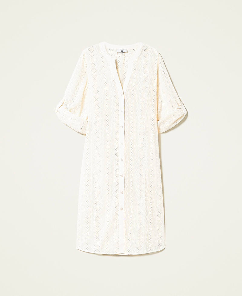 Robe chemisier mi-longue avec broderie