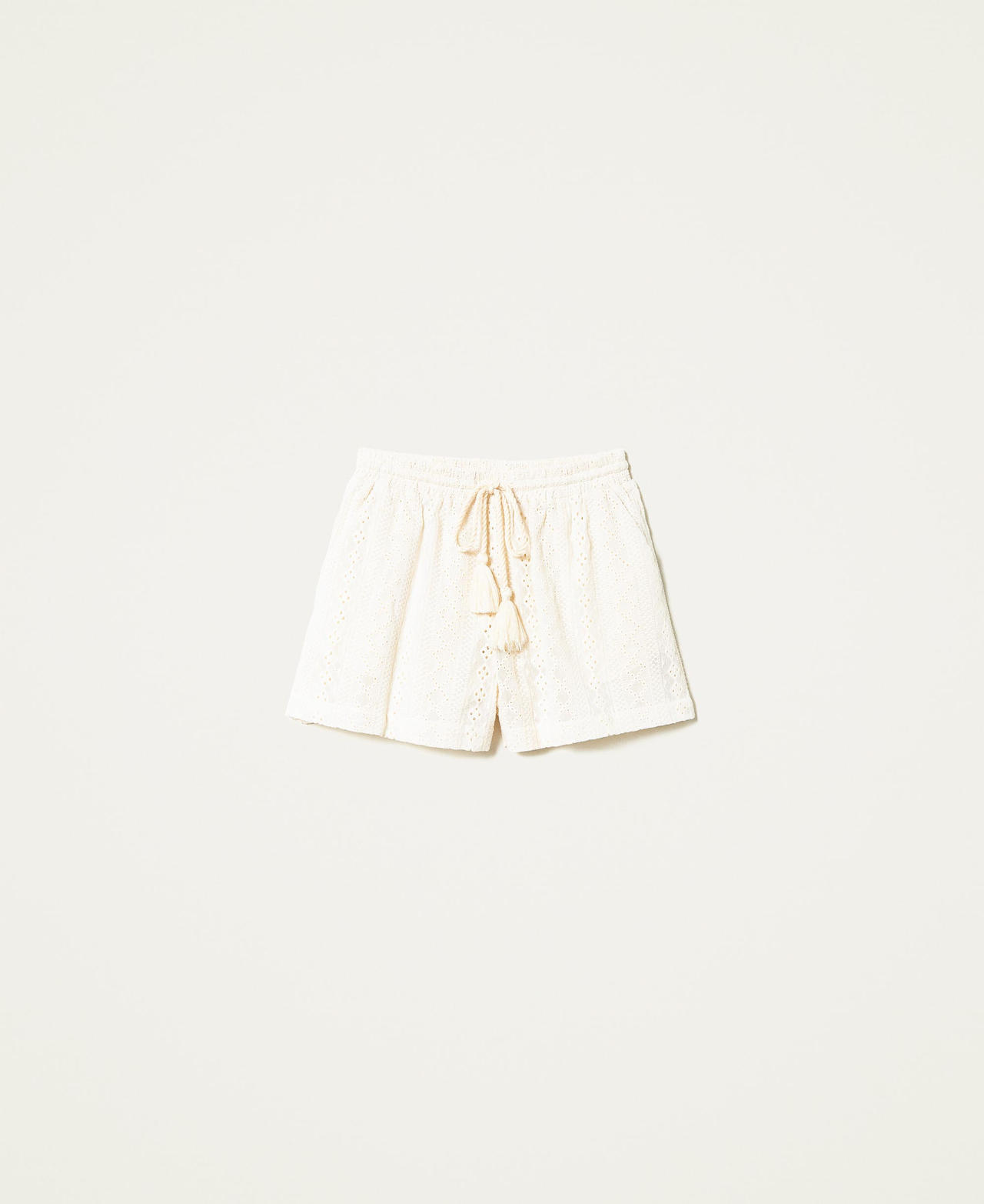 Shorts jacquard con cintura Beige "Cuban Sand Light" Donna 221LM2PDD-0S