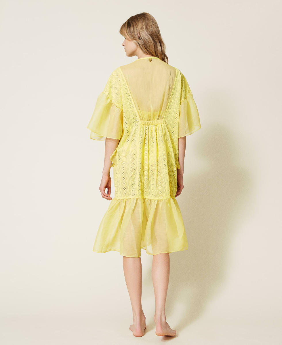 Kaftankleid in Midil&auml;nge mit G&uuml;rtel
