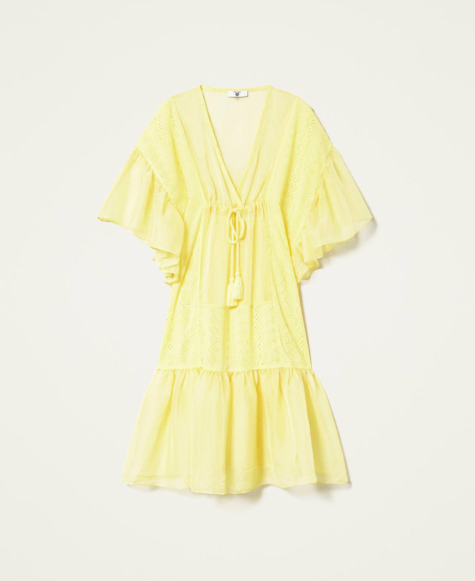 Kaftankleid in Midil&auml;nge mit G&uuml;rtel