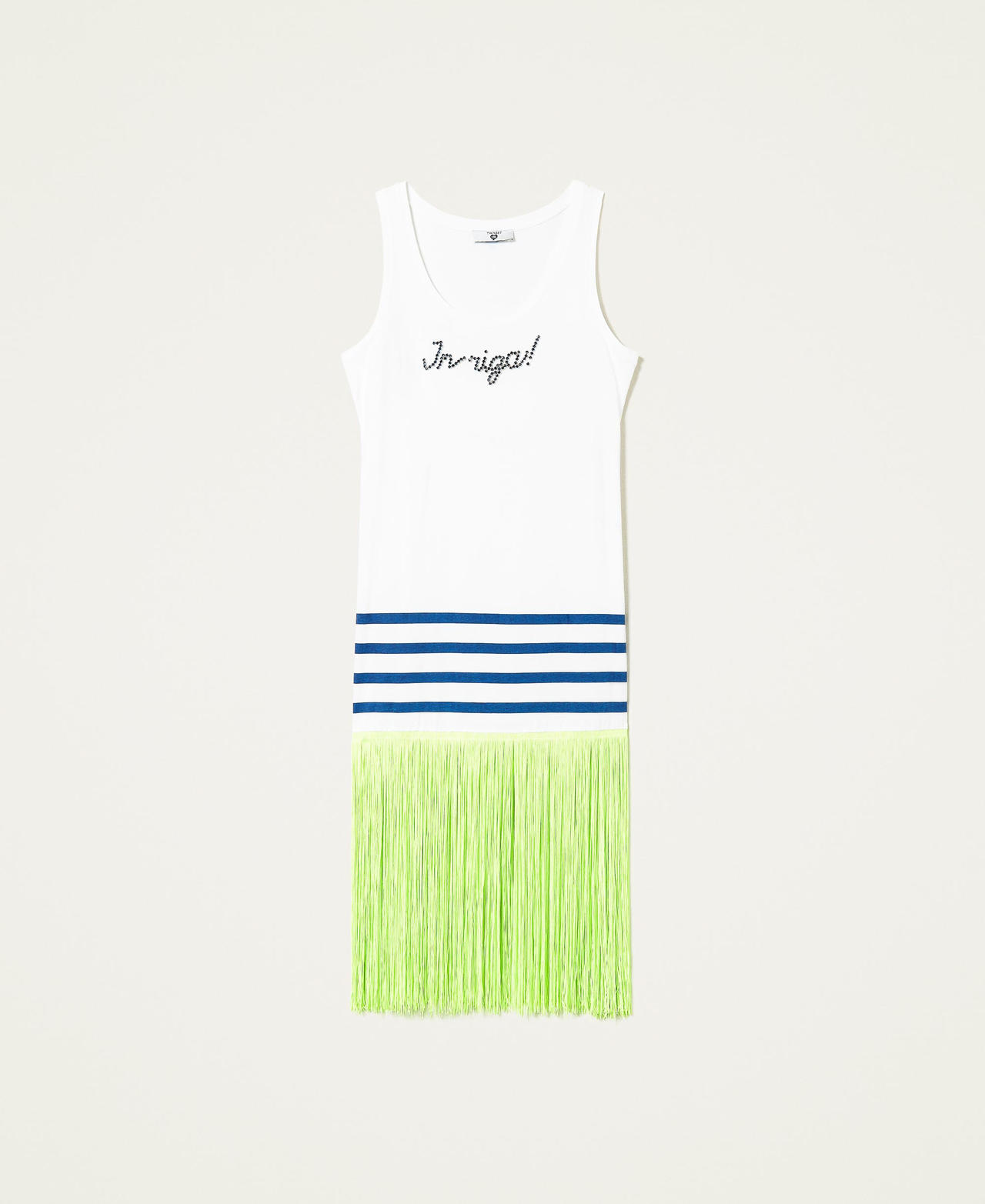 Dress with embroidery and fringes
